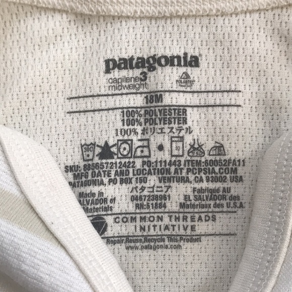 Patagonia Base Layer Set (size 18m) - Picture 4 of 7